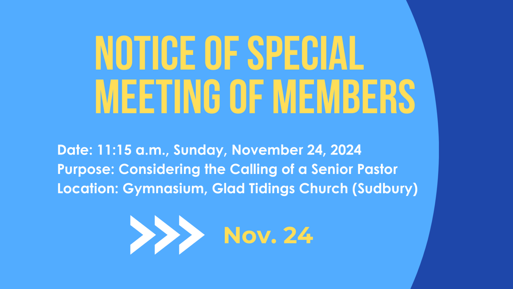 Special Meeting of Members: Vote Sunday 2024