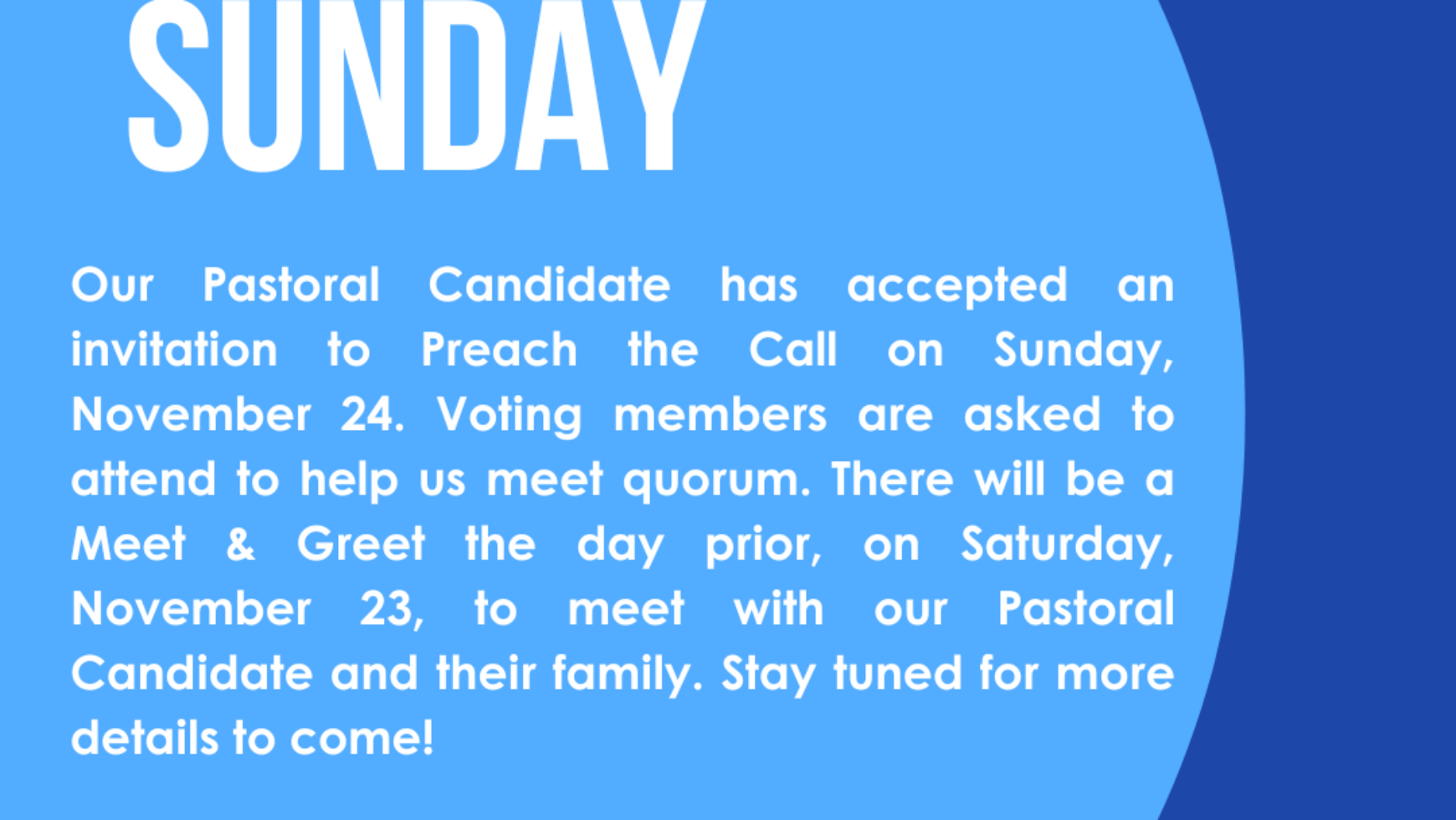 Vote Sunday is Scheduled!